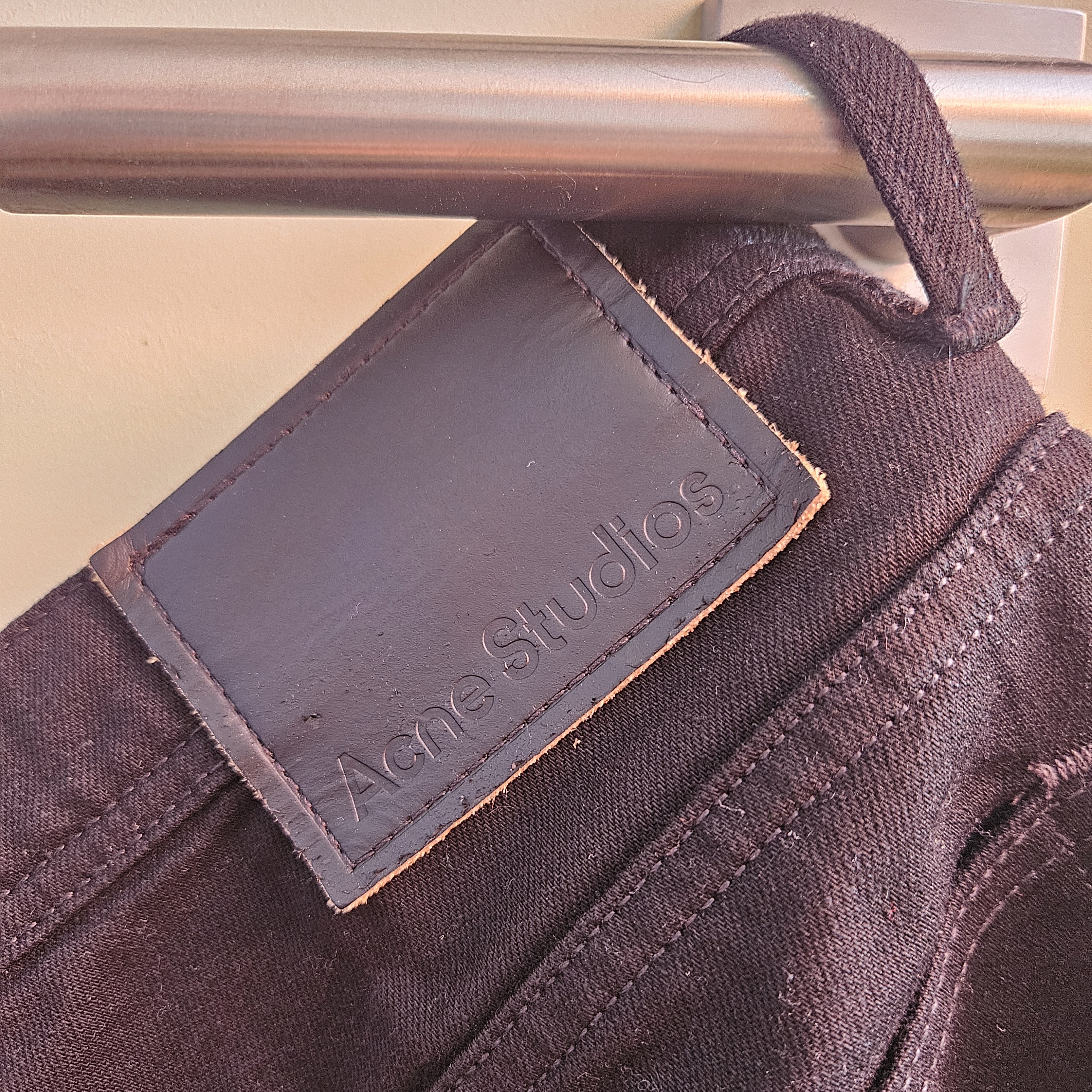 Acne Studios leather back patch detail